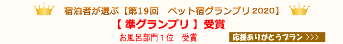 ペット宿グランプリ受賞 接客部門1位、お風呂部門3位